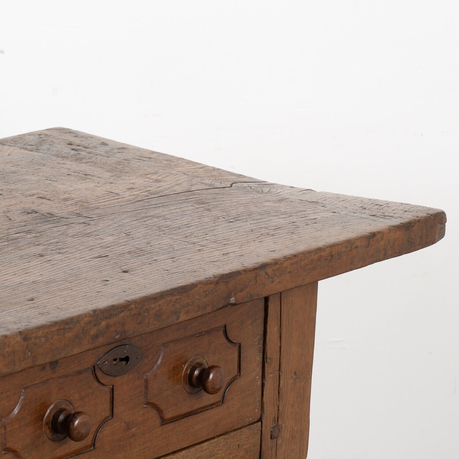 Dark Oak Console Table with Two Drawers, Spain 1800's