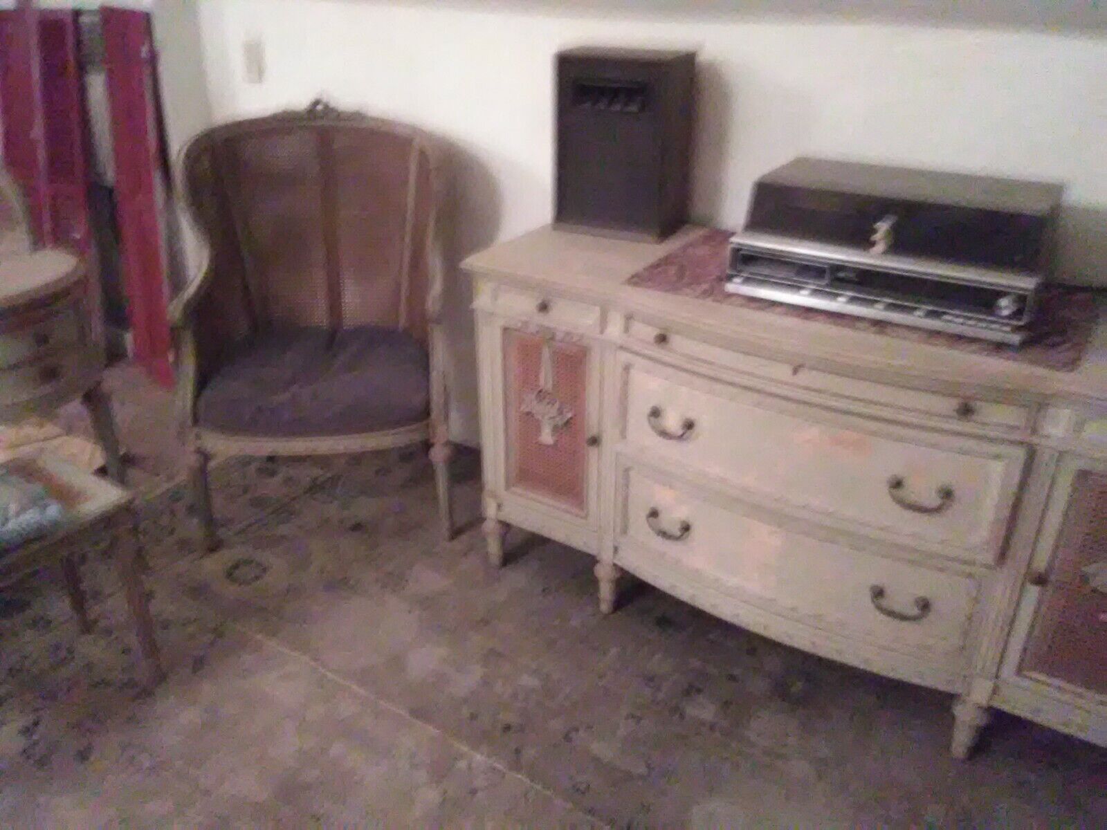 Antique 1800's 9 Piece Wicker Bedroom Set Twin Bed W / Horsehair Mattress Mirror