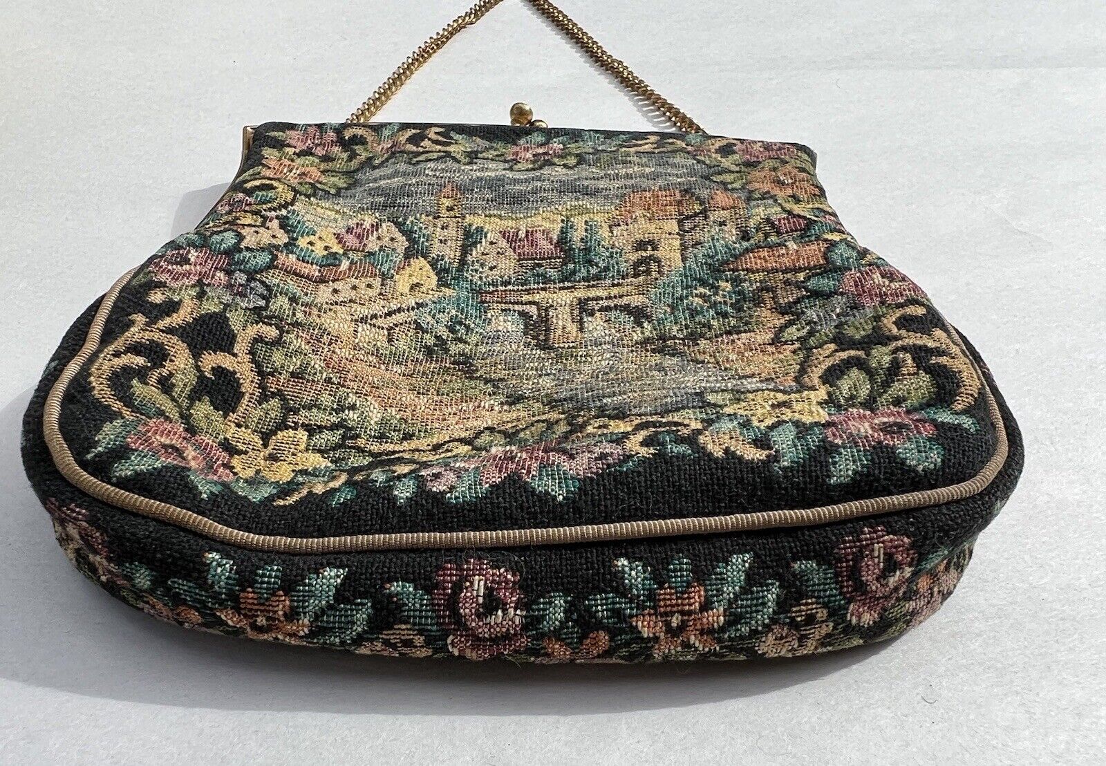 Victorian Metal Frame Tapestry Purse by K&G Charlet