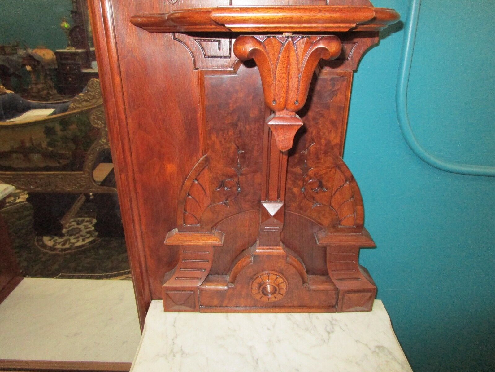 American Renaissance Bedroom Set 2 Pc Burl Walnut Wood