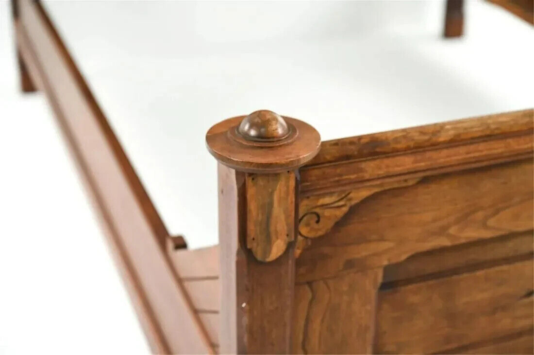 Antique Bed Frame, Victorian Eastlake, Walnut Full Bed, 19th C, 1800s, Handsome!