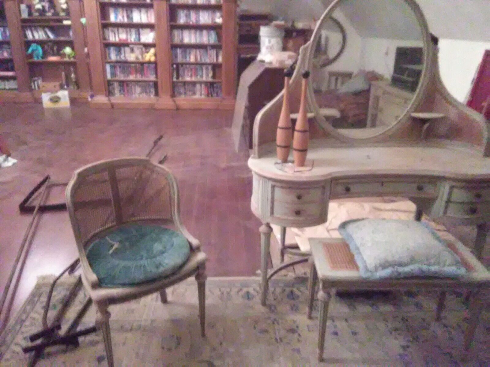 Antique 1800's 9 Piece Wicker Bedroom Set Twin Bed W / Horsehair Mattress Mirror