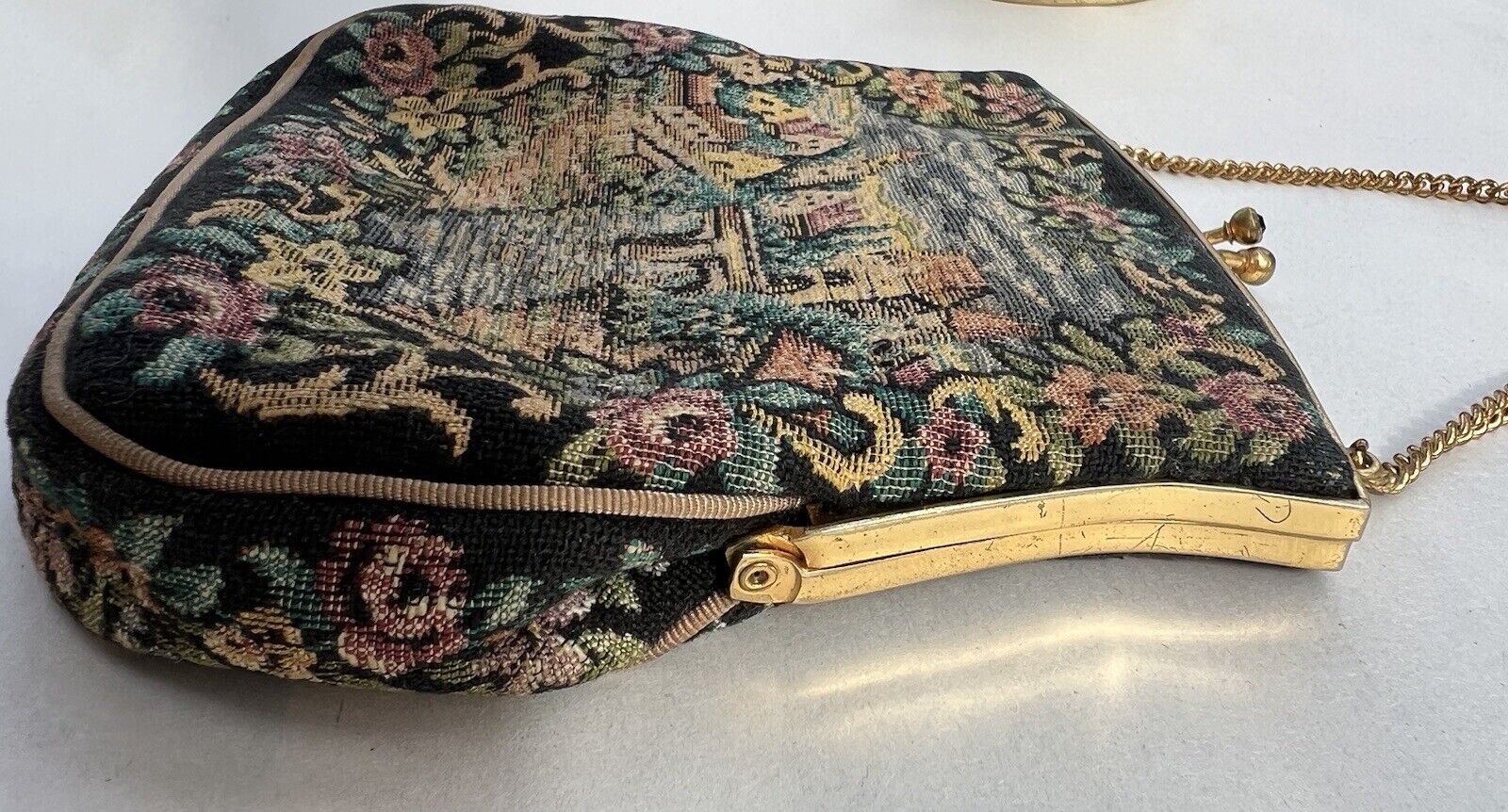Victorian Metal Frame Tapestry Purse by K&G Charlet