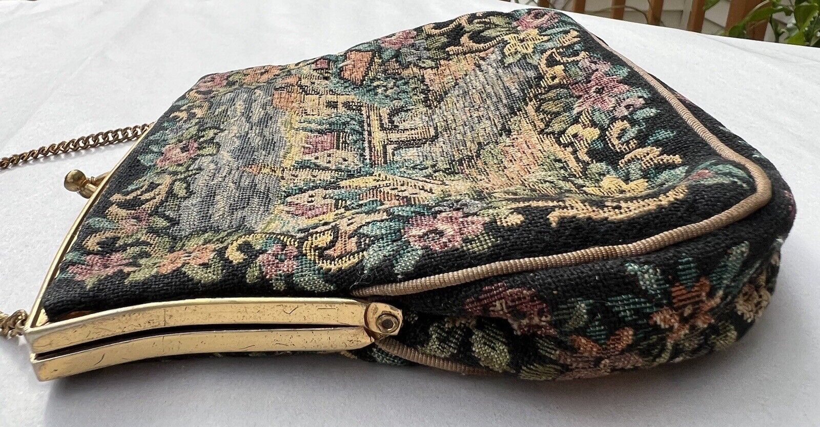 Victorian Metal Frame Tapestry Purse by K&G Charlet
