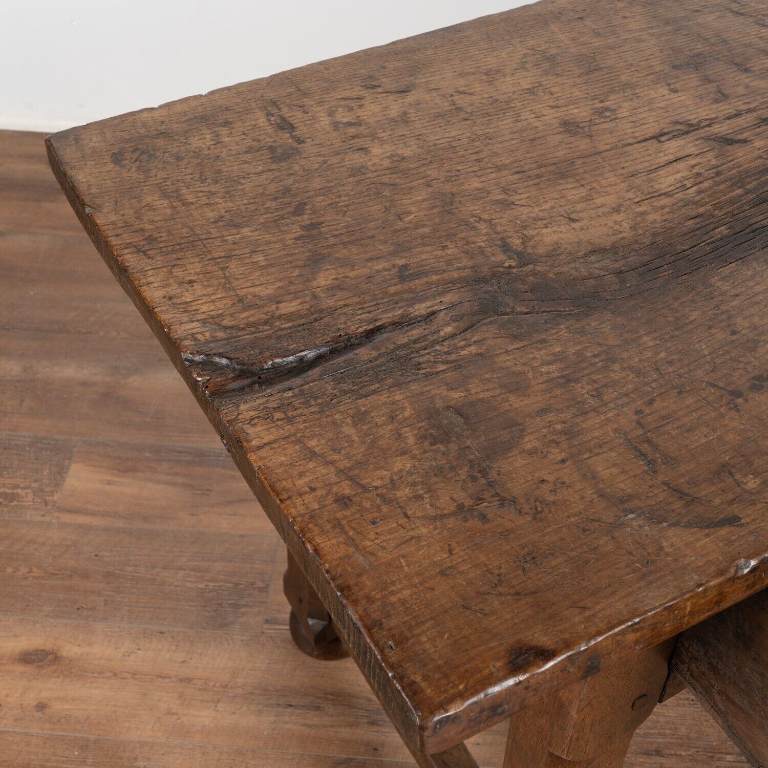Dark Oak Console Table with Two Drawers, Spain 1800's