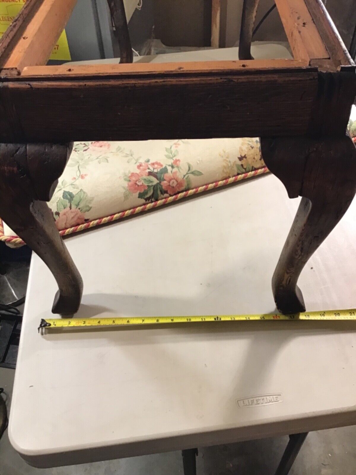 Antique Late 1800’s Bedside Bench With Floral Pillow 38”Lx20”Wx20”H Read Below