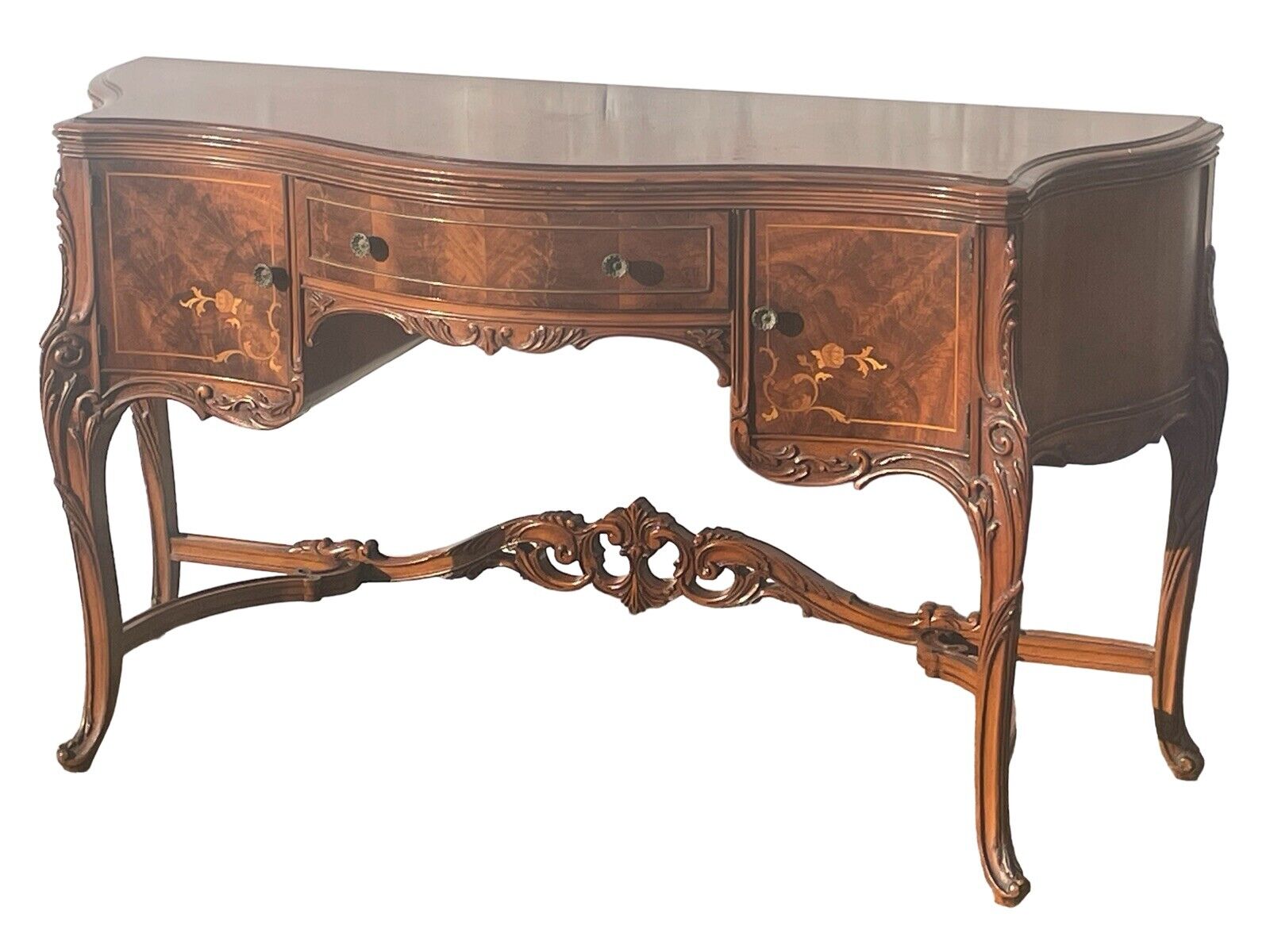 Fabulous Antique Carved Inlaid 6 Pce French Style Bedroom Set