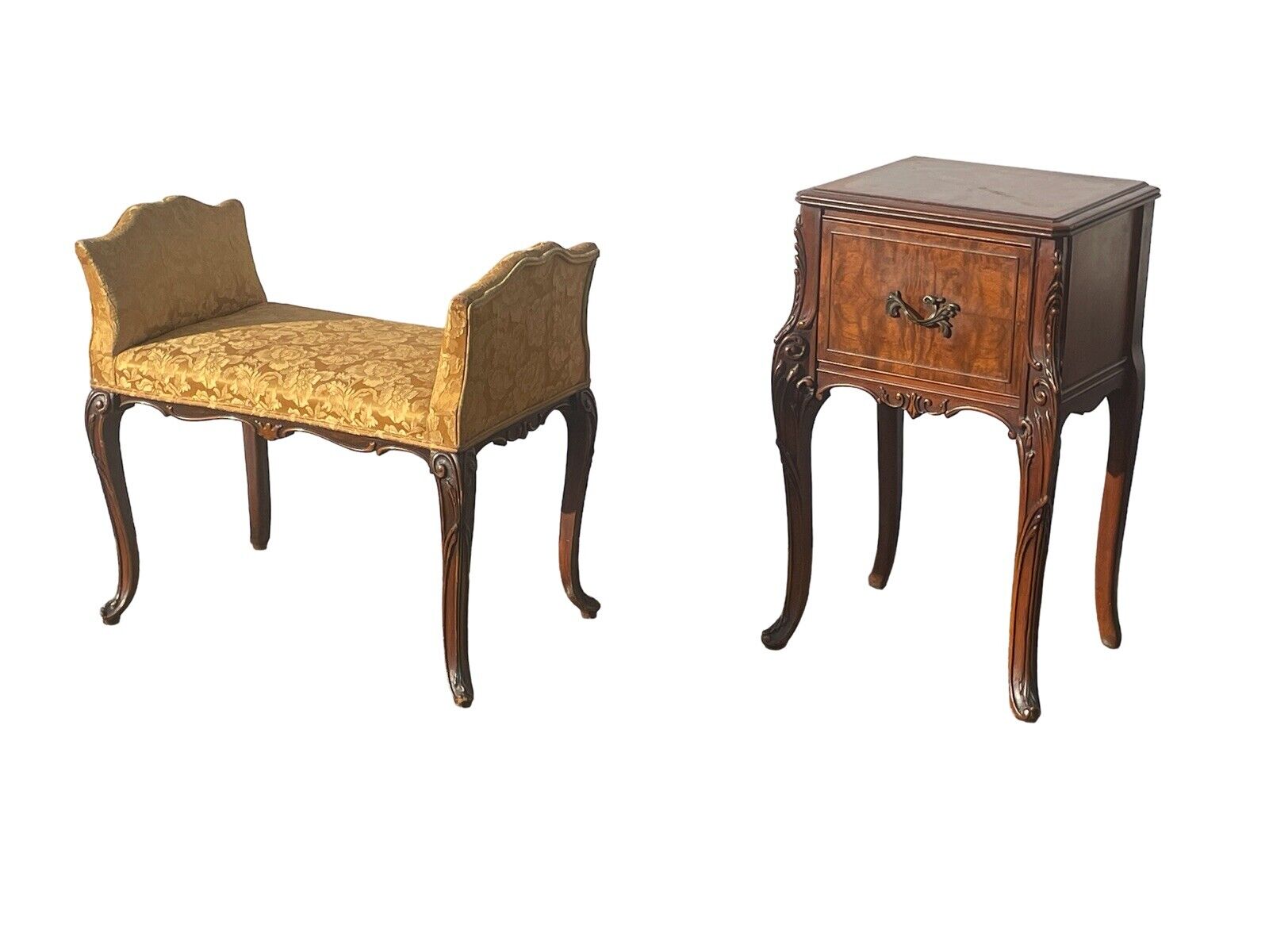Fabulous Antique Carved Inlaid 6 Pce French Style Bedroom Set