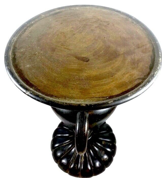 Regency Style Hand Painted Wood Pedestal/Stand Marble Top Original Finish 1800s