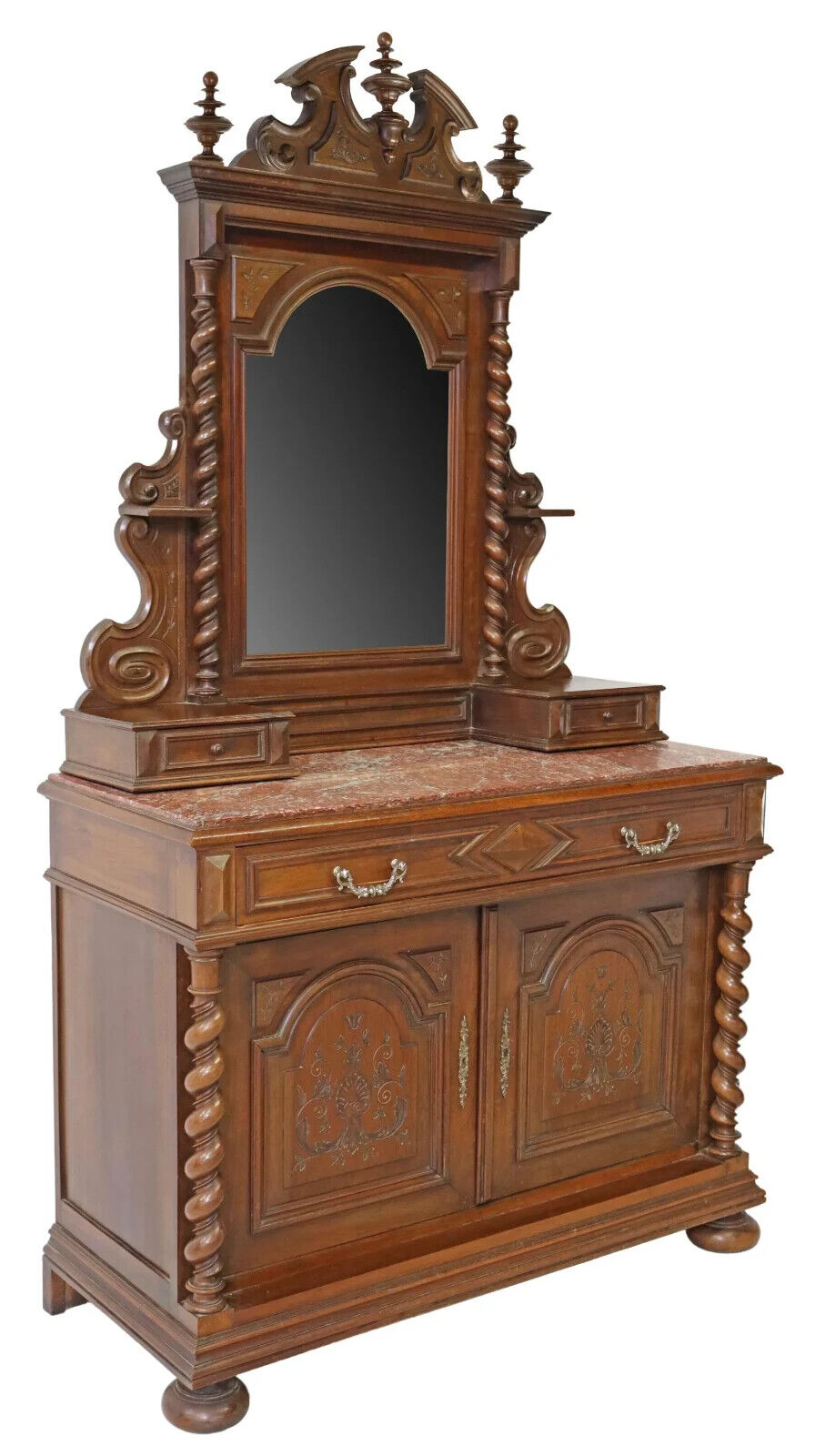 Antique Bedroom Set, Louis XIII Style, Set of 3, Bed, Stand, Dresser,  1800s!