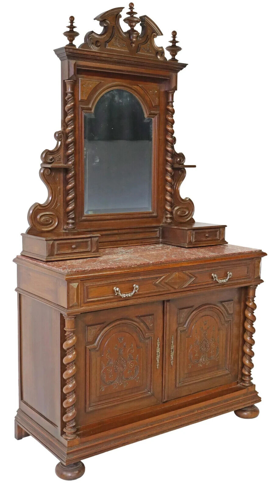 Antique Bedroom Set, Louis XIII Style, Set of 3, Bed, Stand, Dresser,  1800s!