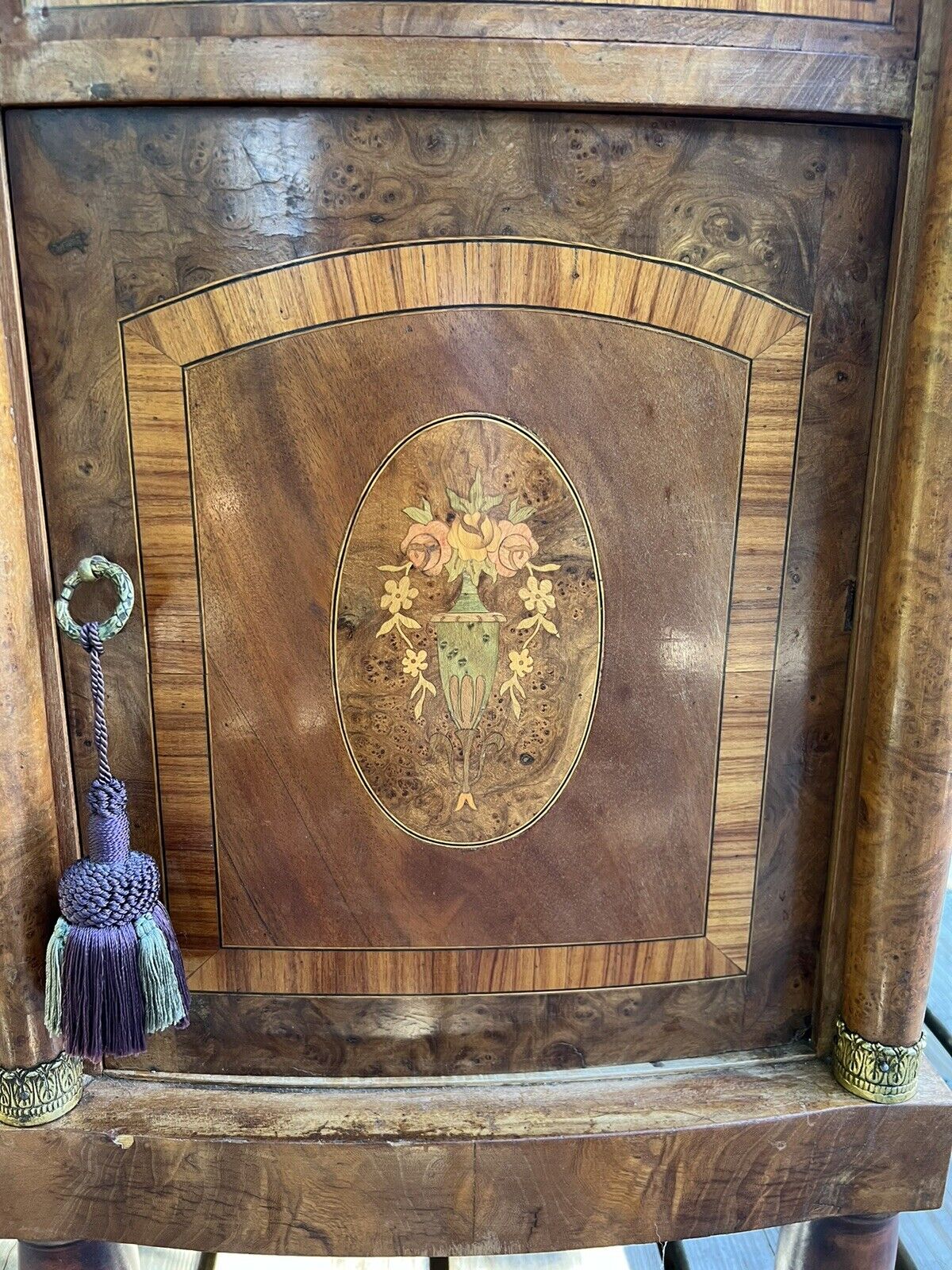 French Louis XV Style End Table Nightstands Marble Top Antique 19th Century