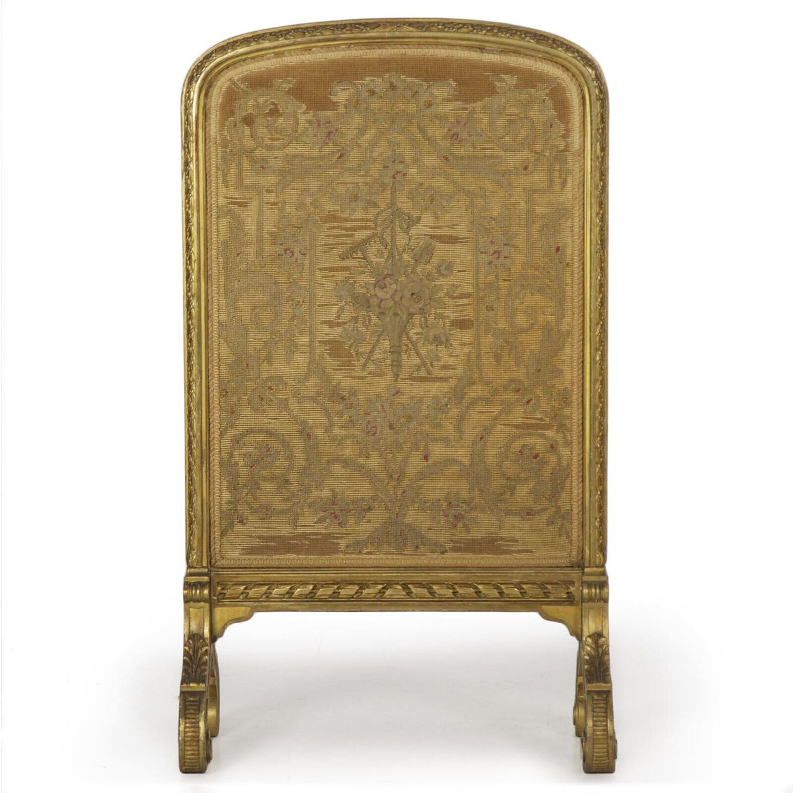 Louis XVI Style Giltwood Needlepoint Firescreen, Circa 1900