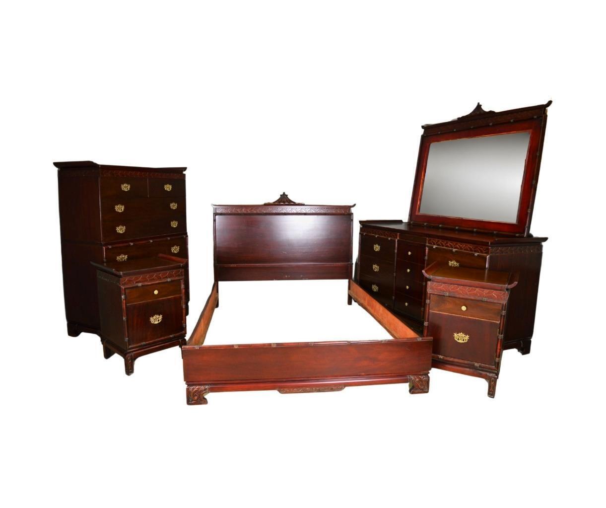 Antique Mahogany 6 Piece Bedroom Set #21950