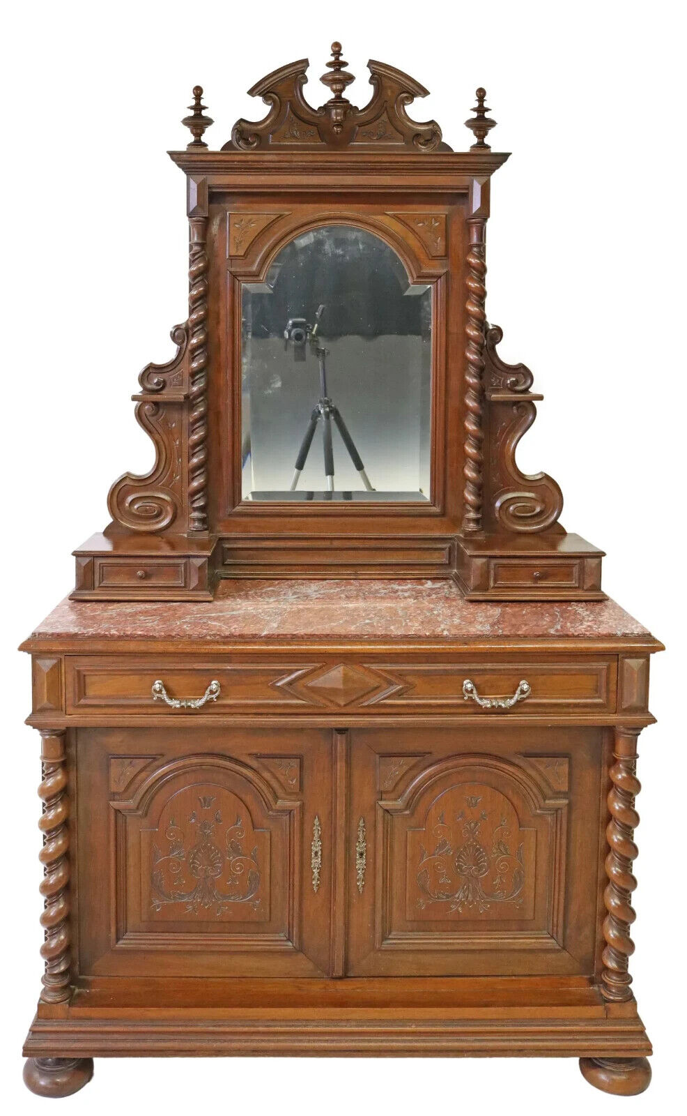 Antique Bedroom Set, Louis XIII Style, Set of 3, Bed, Stand, Dresser,  1800s!