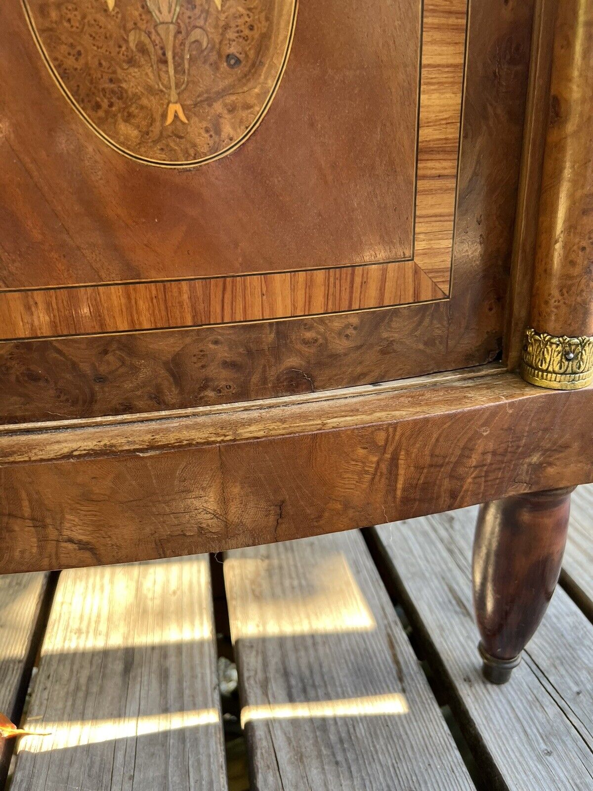 French Louis XV Style End Table Nightstands Marble Top Antique 19th Century