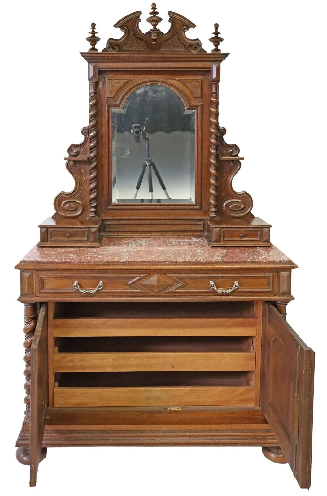 Antique Bedroom Set, Louis XIII Style, Set of 3, Bed, Stand, Dresser,  1800s!