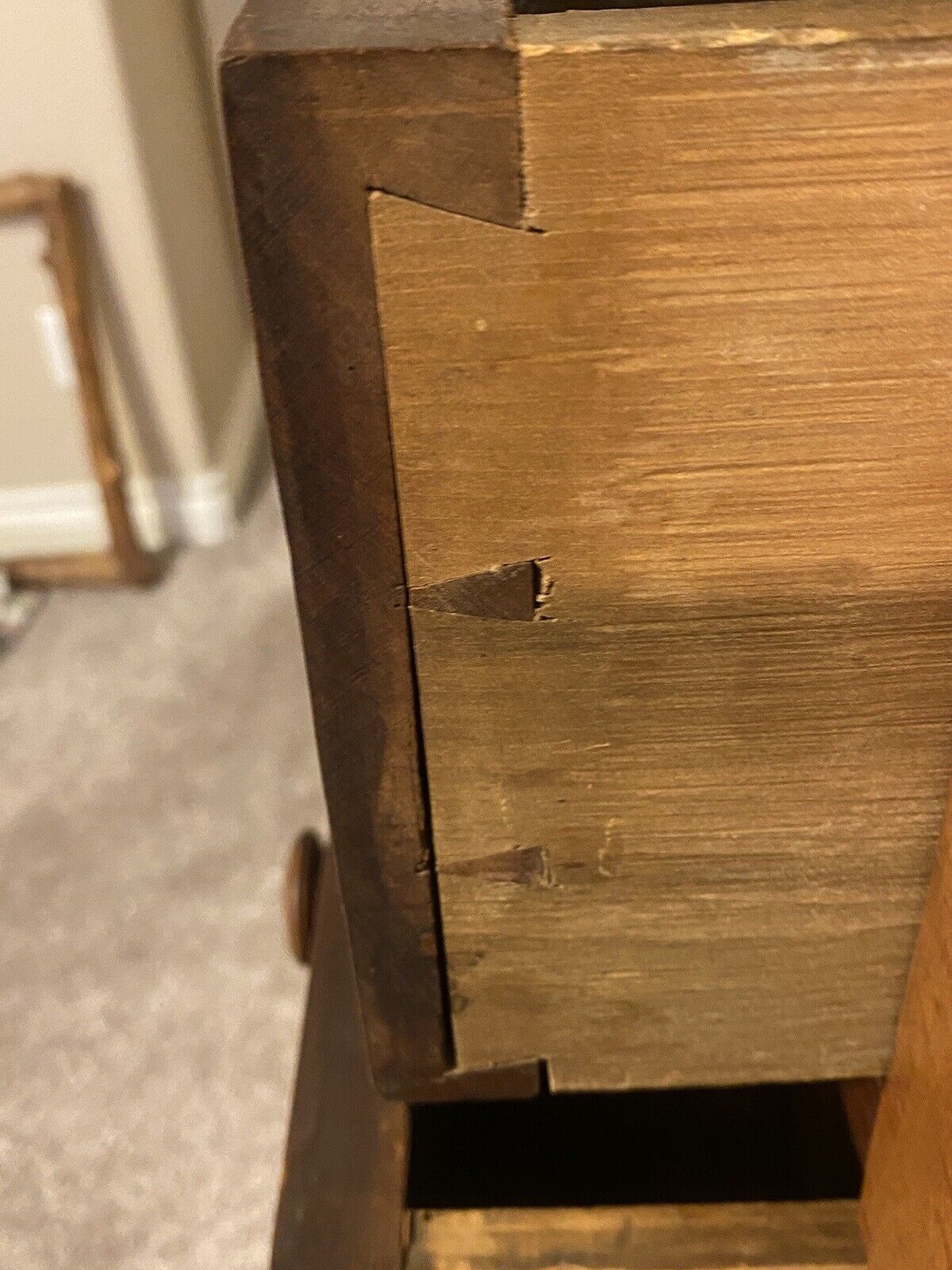 1800’s Solid Wood (mixed) High Boy Chest Of Drawers Hand Made Dove Tails HEAVY