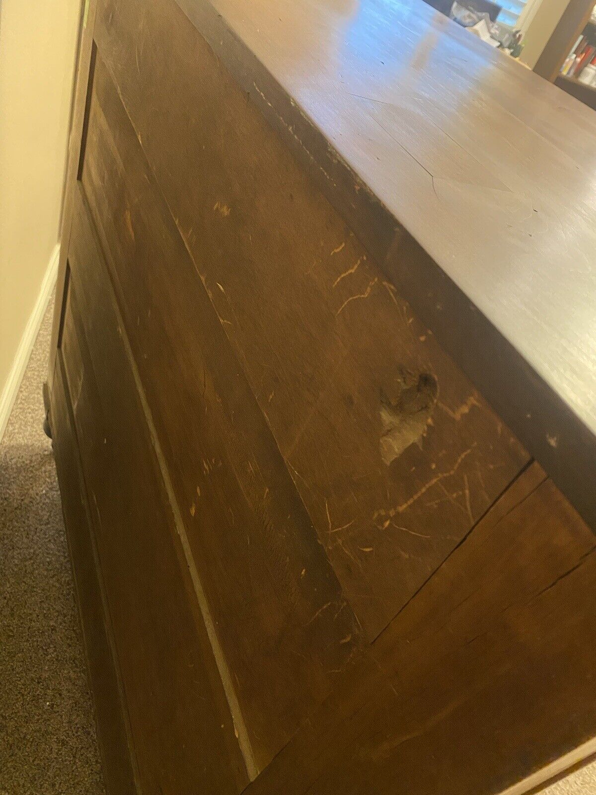1800’s Solid Wood (mixed) High Boy Chest Of Drawers Hand Made Dove Tails HEAVY