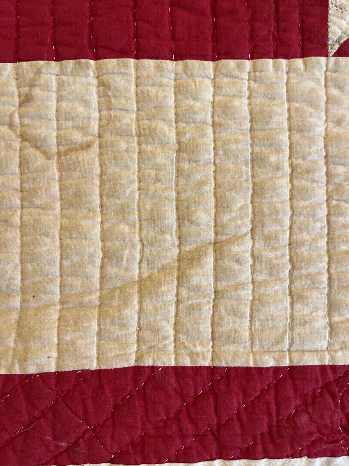 Antique Lonestar quilt red white & blue 1800's