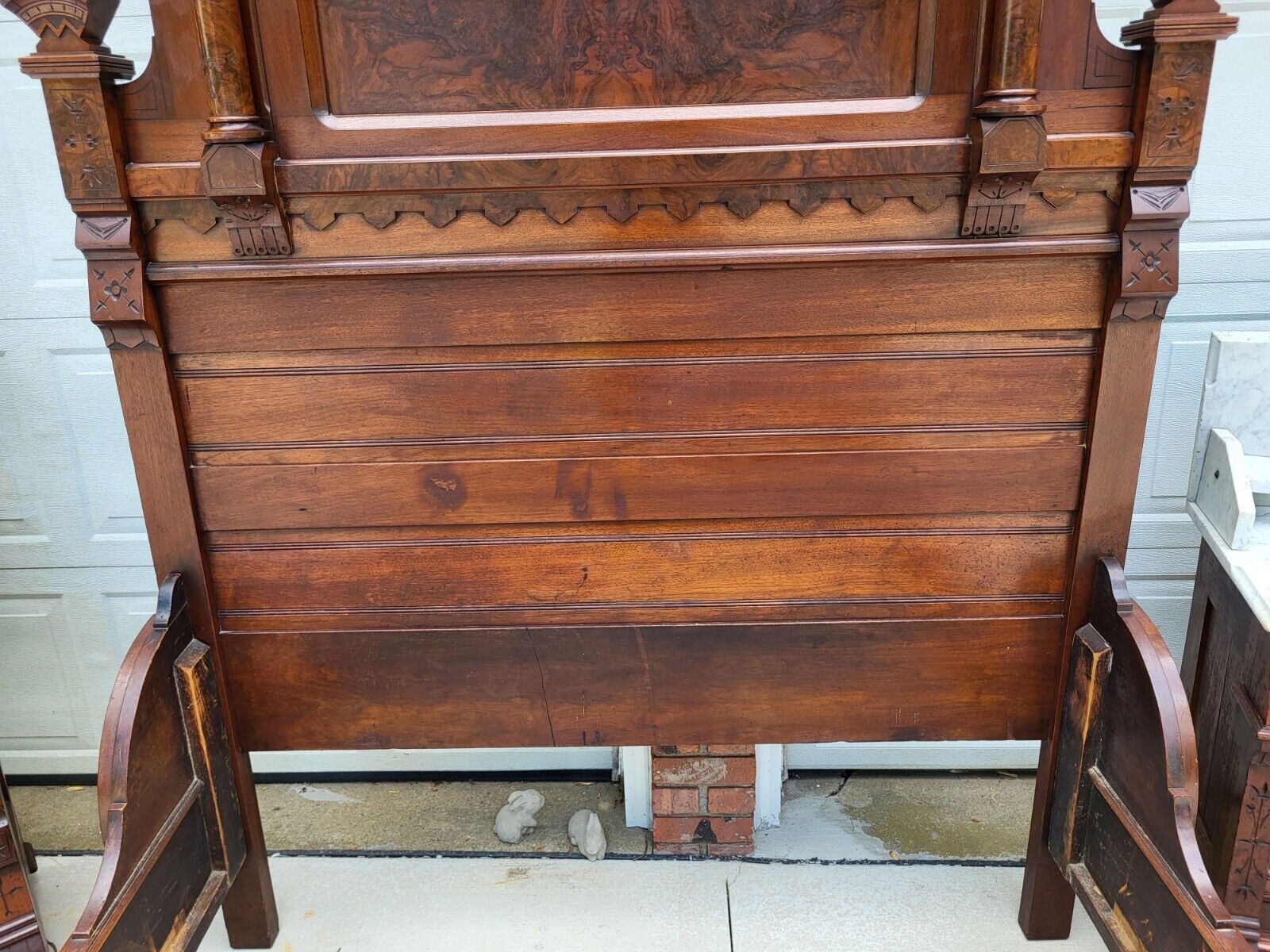 Quality 3 pc full size antique Bedroom Set vtg 1800s original Amer. Renaissance