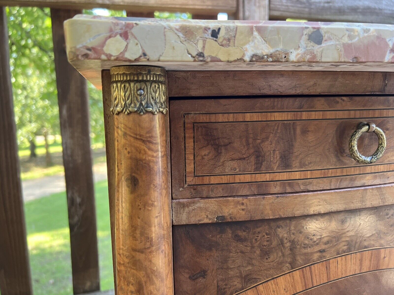 French Louis XV Style End Table Nightstands Marble Top Antique 19th Century