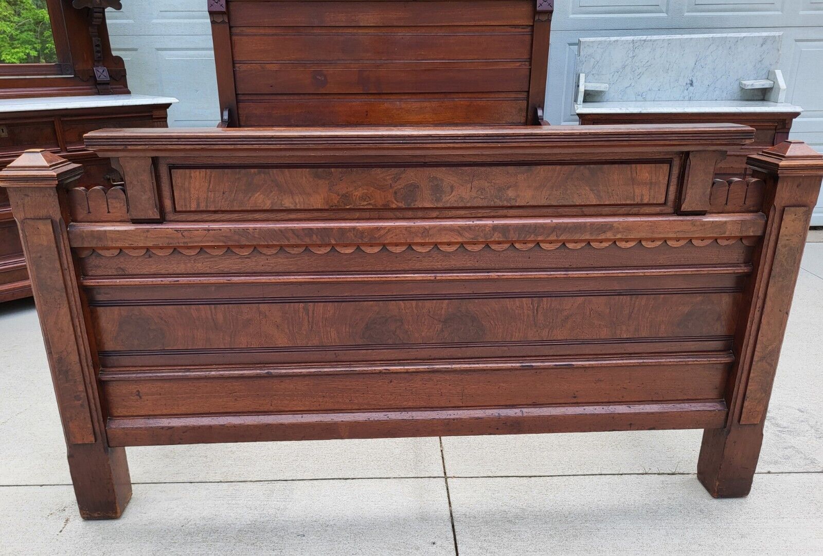 Quality 3 pc full size antique Bedroom Set vtg 1800s original Amer. Renaissance