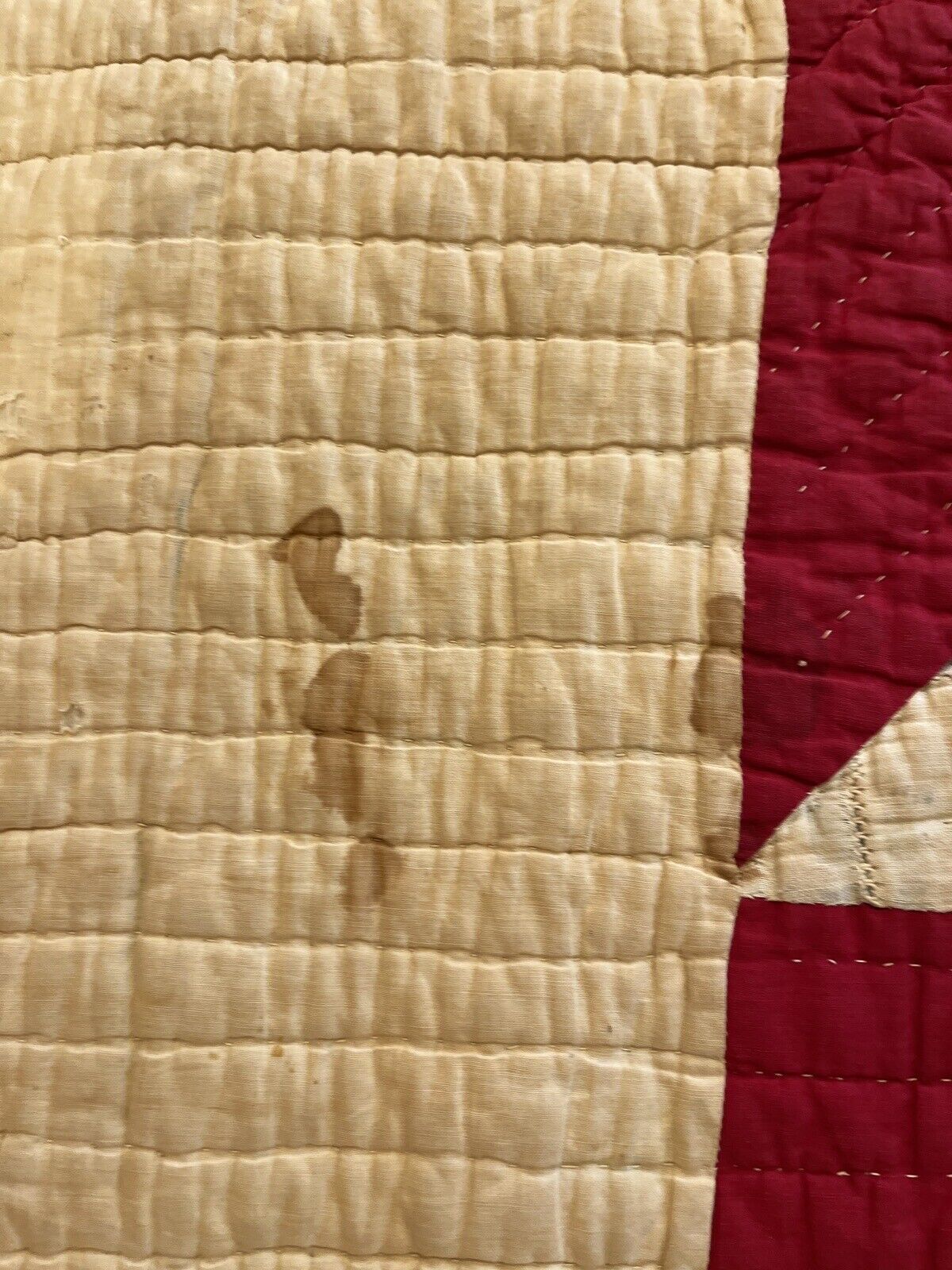 Antique Lonestar quilt red white & blue 1800's