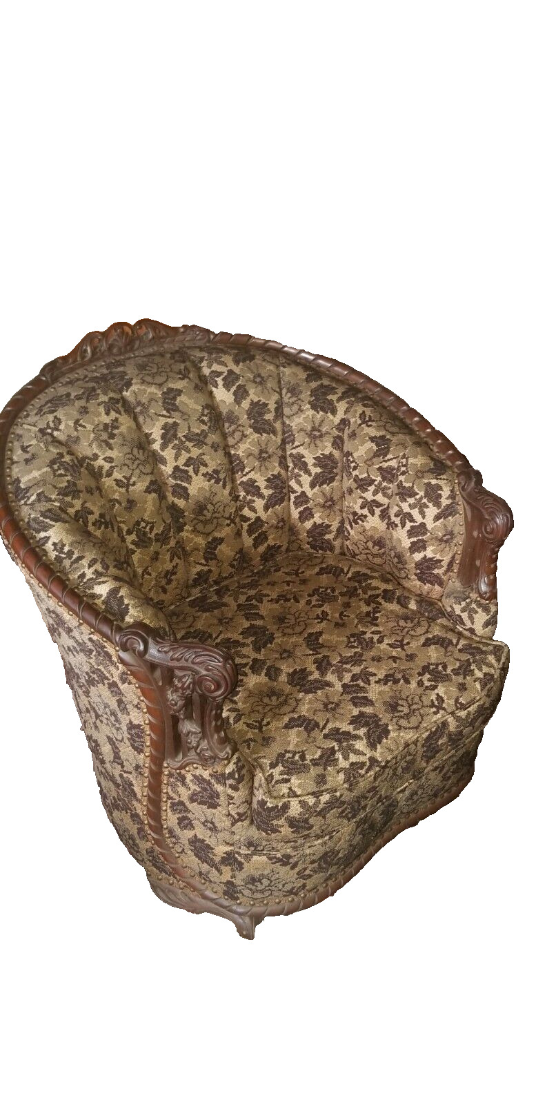 Antique Hand-Carved Victorian Accent Sofa