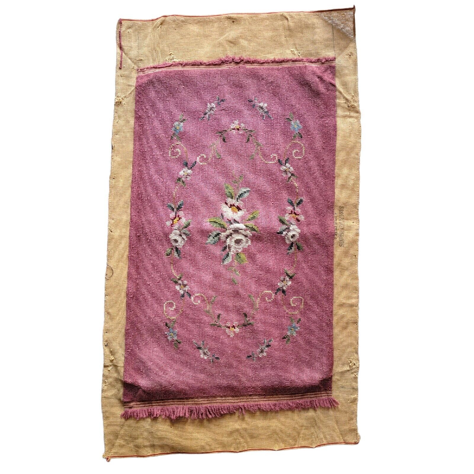 Rose Pink Floral Tapestry Piano Bench Cover 20x35