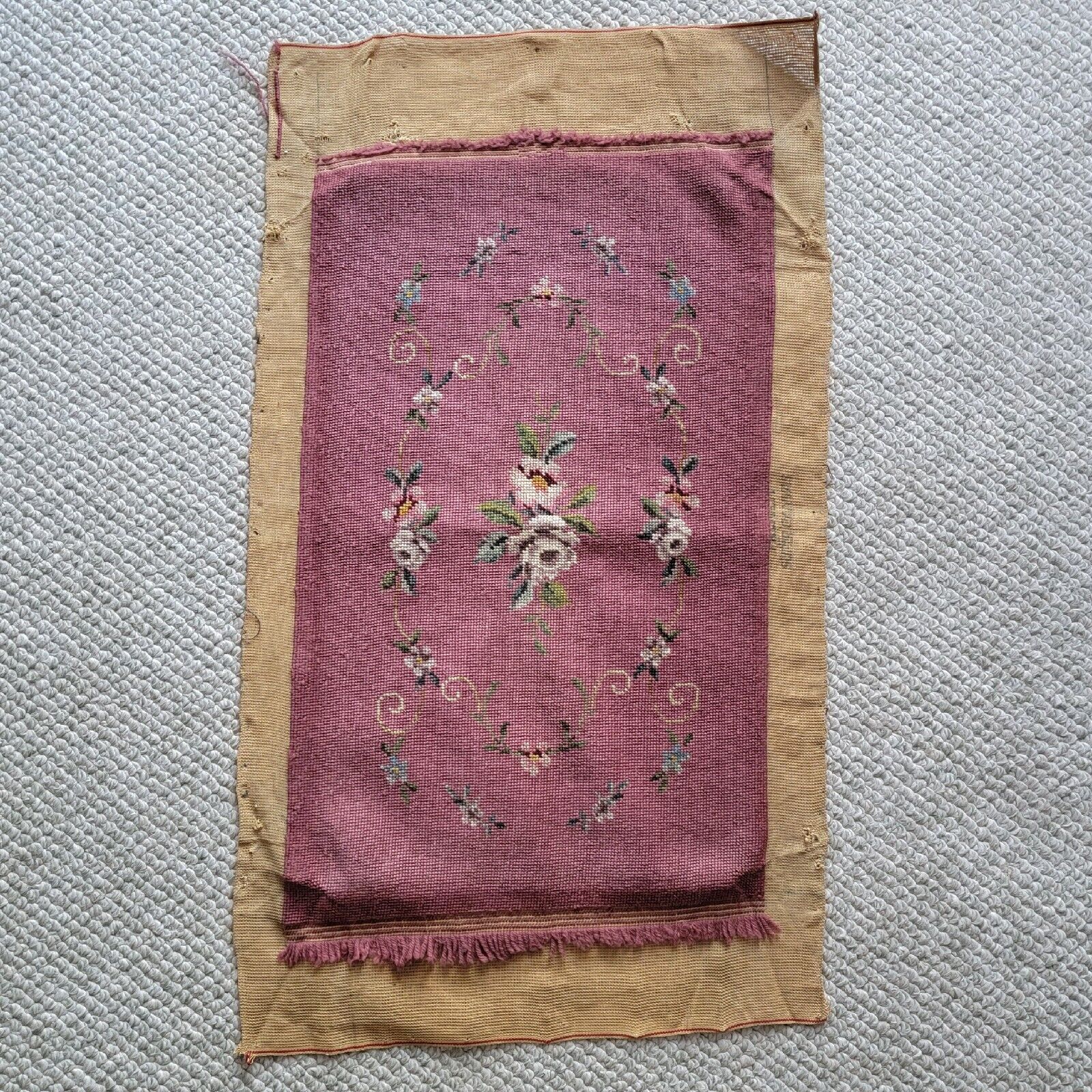 Rose Pink Floral Tapestry Piano Bench Cover 20x35