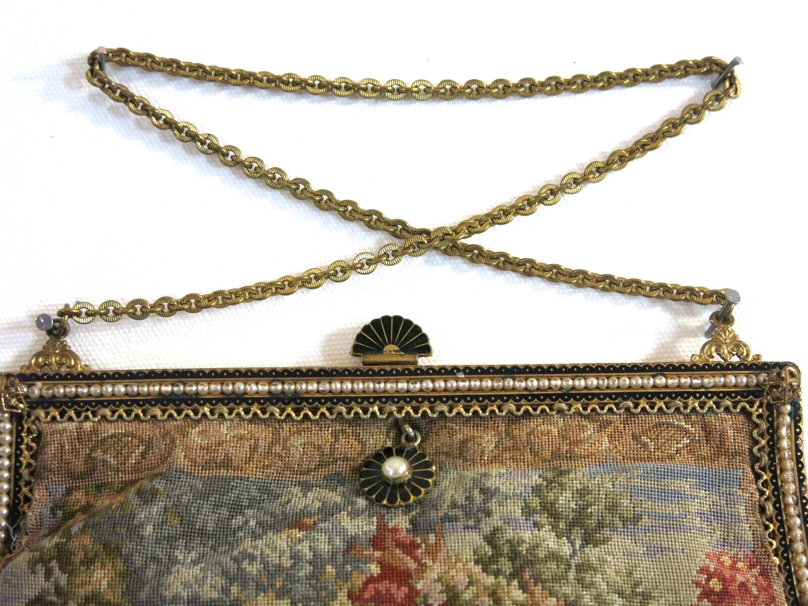 Victorian Enamel Purse with Seed Pearl Closure