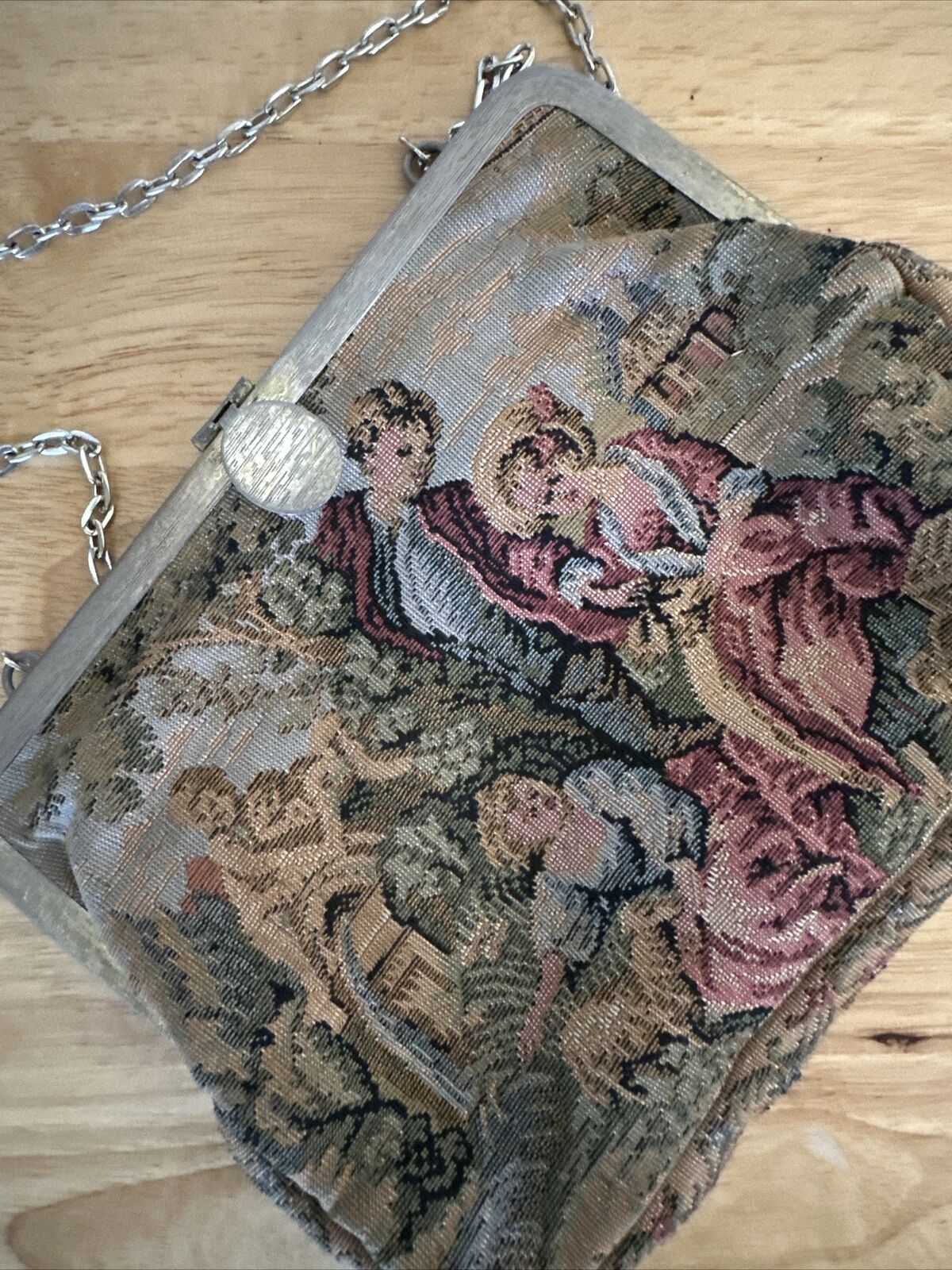 Victorian Tapestry Lady Handbag with Chain Strap