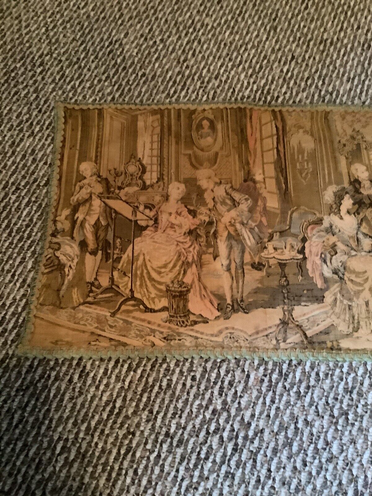 Victorian Belgian Silk Tapestry with Bric Brac Trim