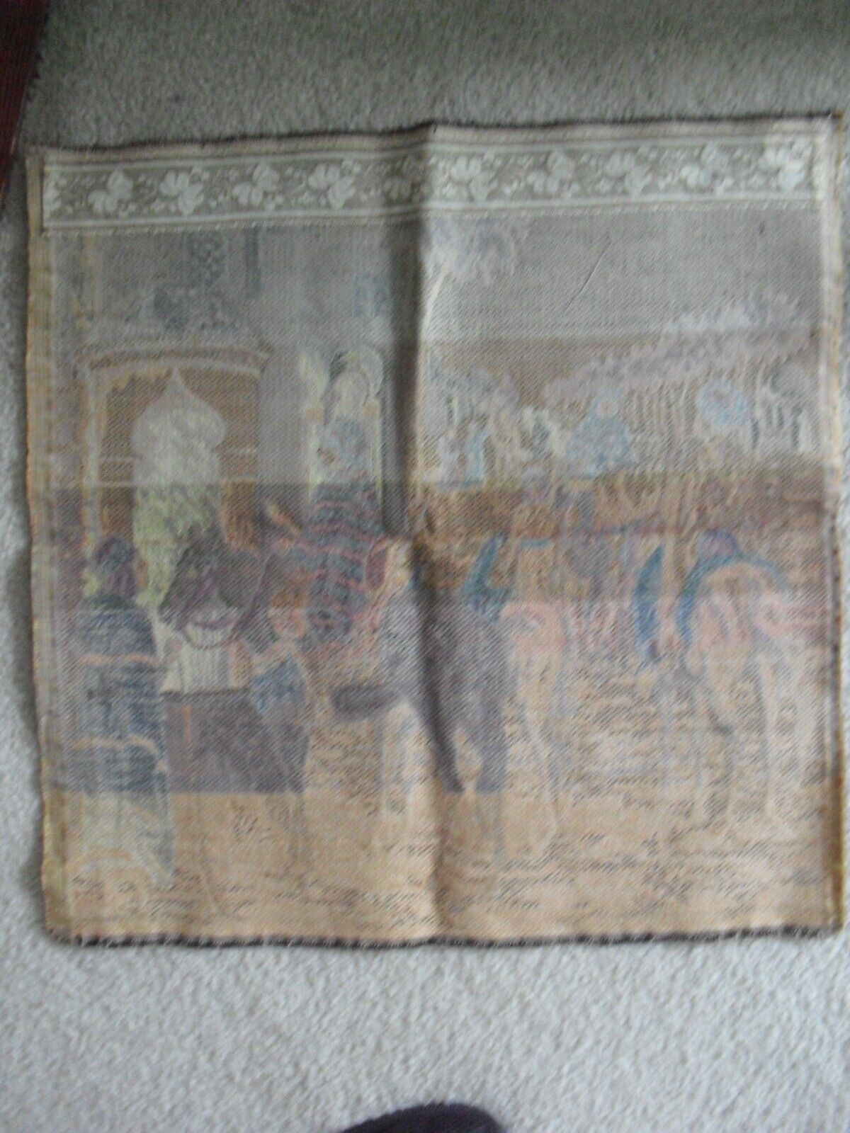Antique Early 1900s Middle Eastern Horse Tapestry