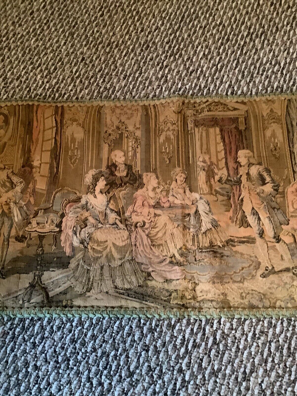 Victorian Belgian Silk Tapestry with Bric Brac Trim
