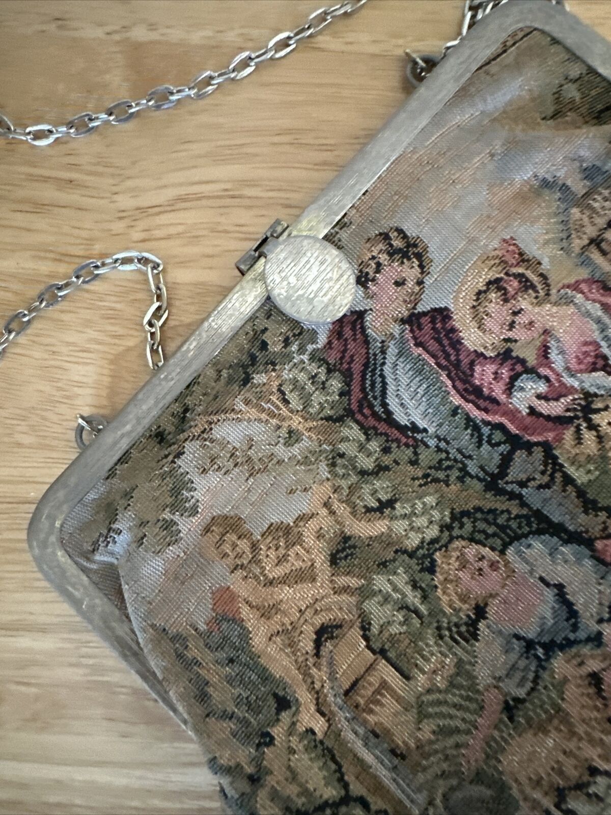 Victorian Tapestry Lady Handbag with Chain Strap