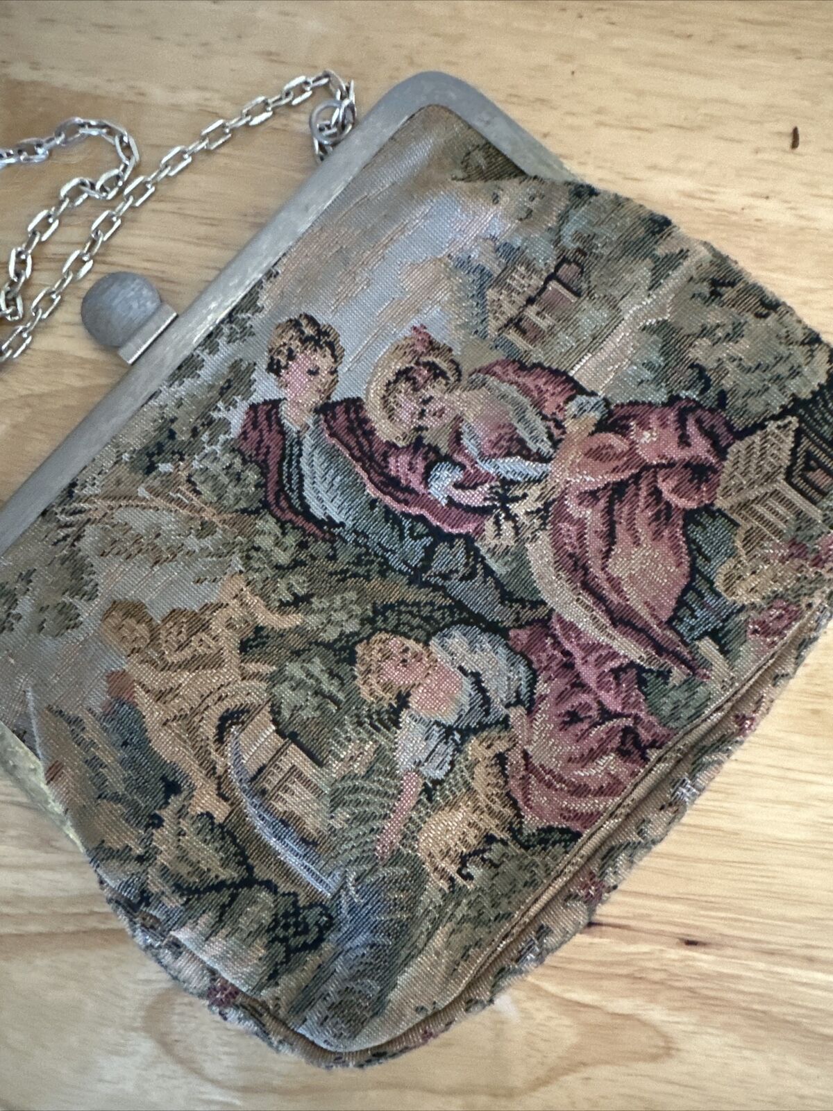 Victorian Tapestry Lady Handbag with Chain Strap
