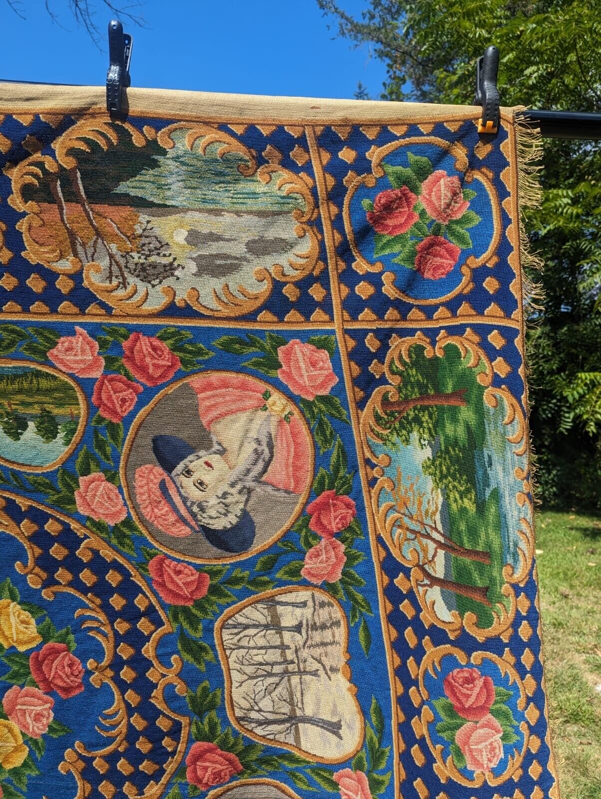 Edwardian Handcrafted Needlepoint Tapestry - Four Seasons