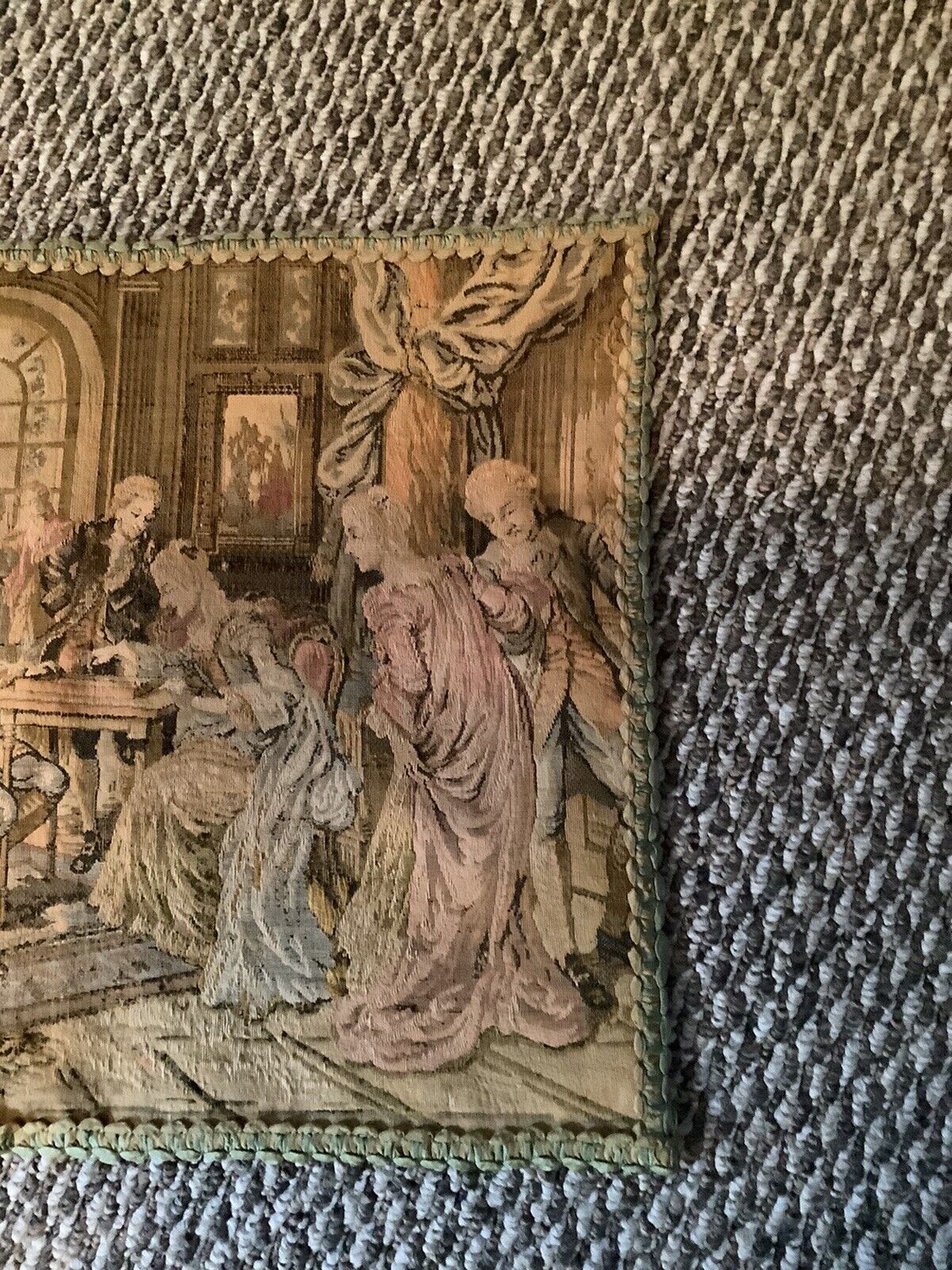 Victorian Belgian Silk Tapestry with Bric Brac Trim