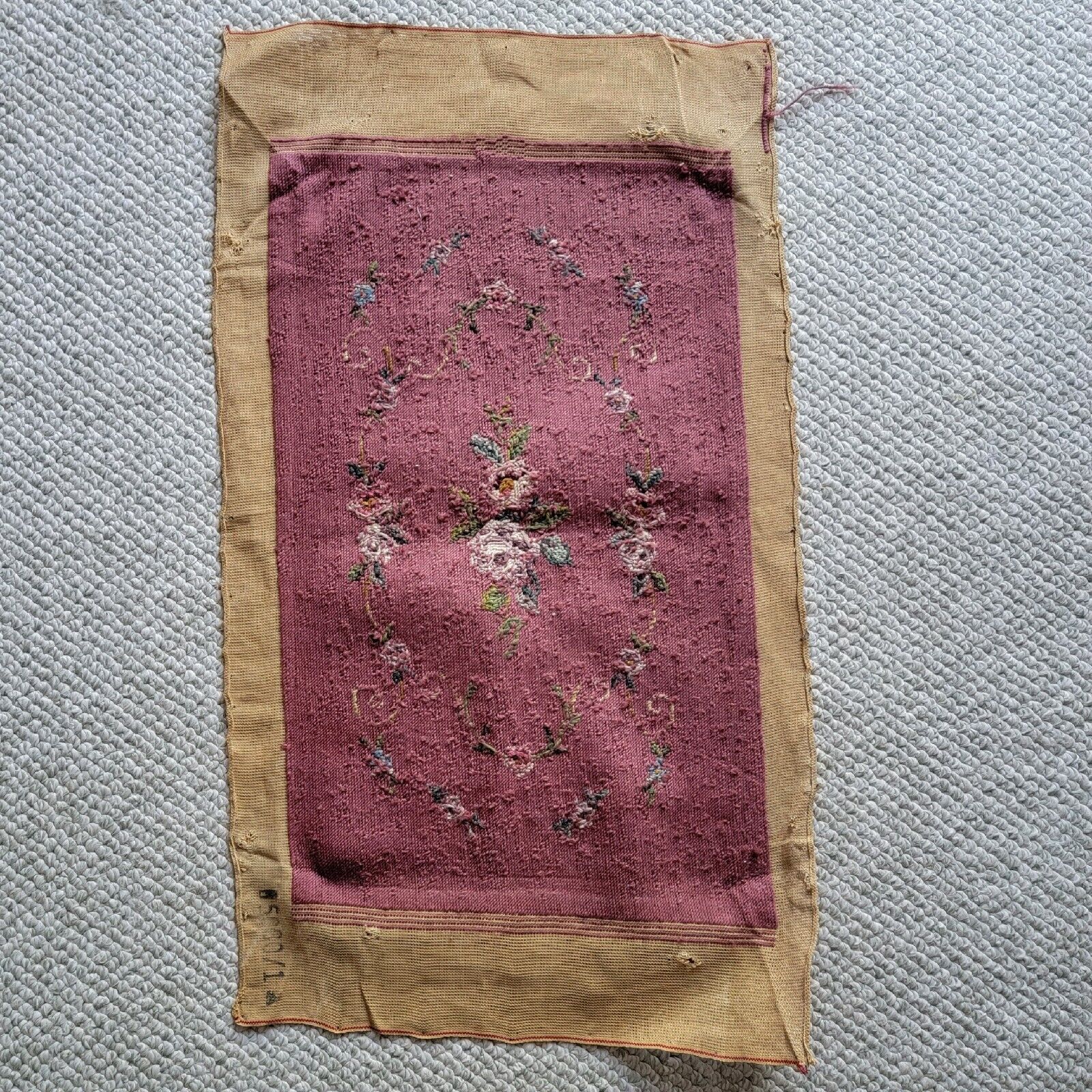 Rose Pink Floral Tapestry Piano Bench Cover 20x35