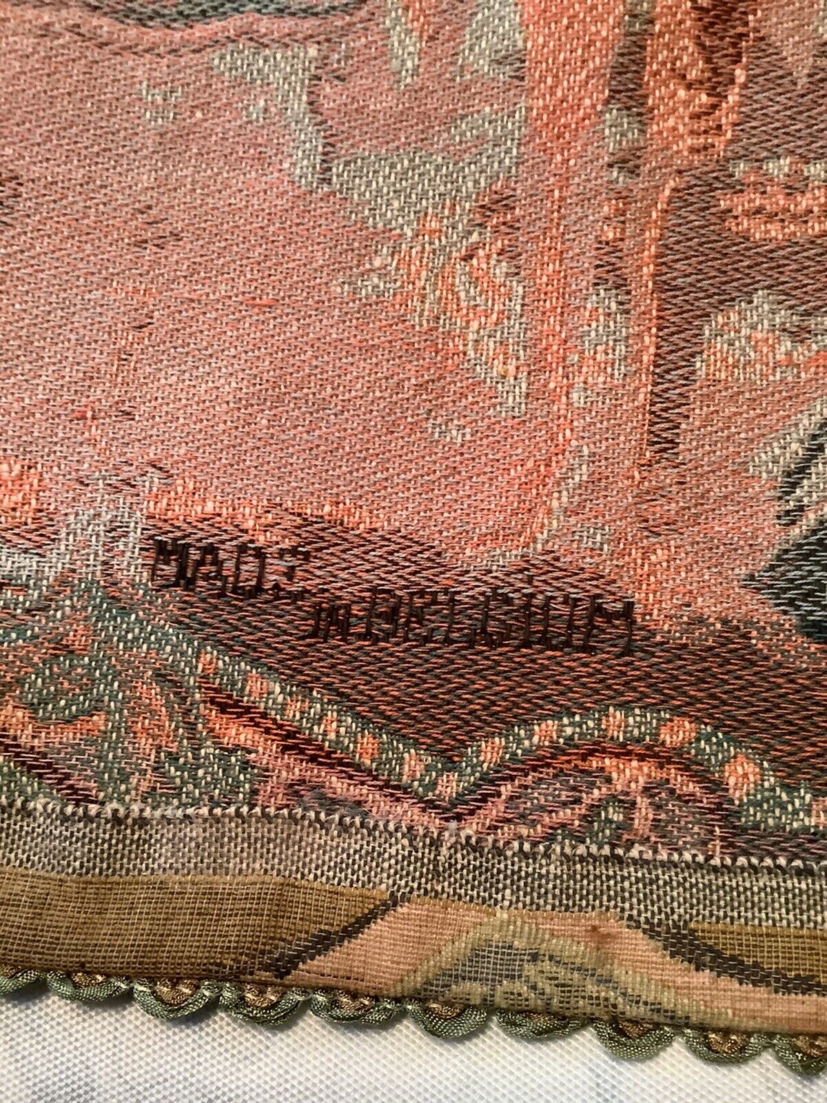 Victorian Belgian Silk Tapestry with Bric Brac Trim