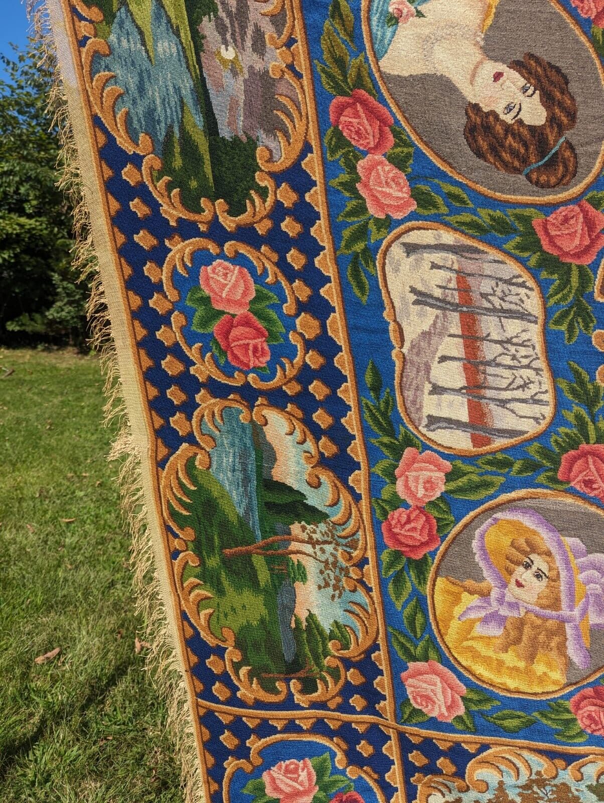 Edwardian Handcrafted Needlepoint Tapestry - Four Seasons