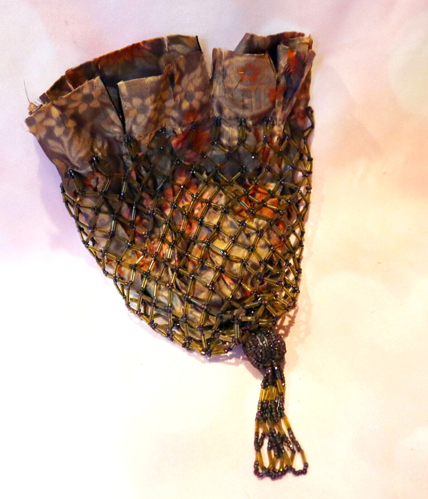 Victorian Beaded Purse with Floral Tapestry Design