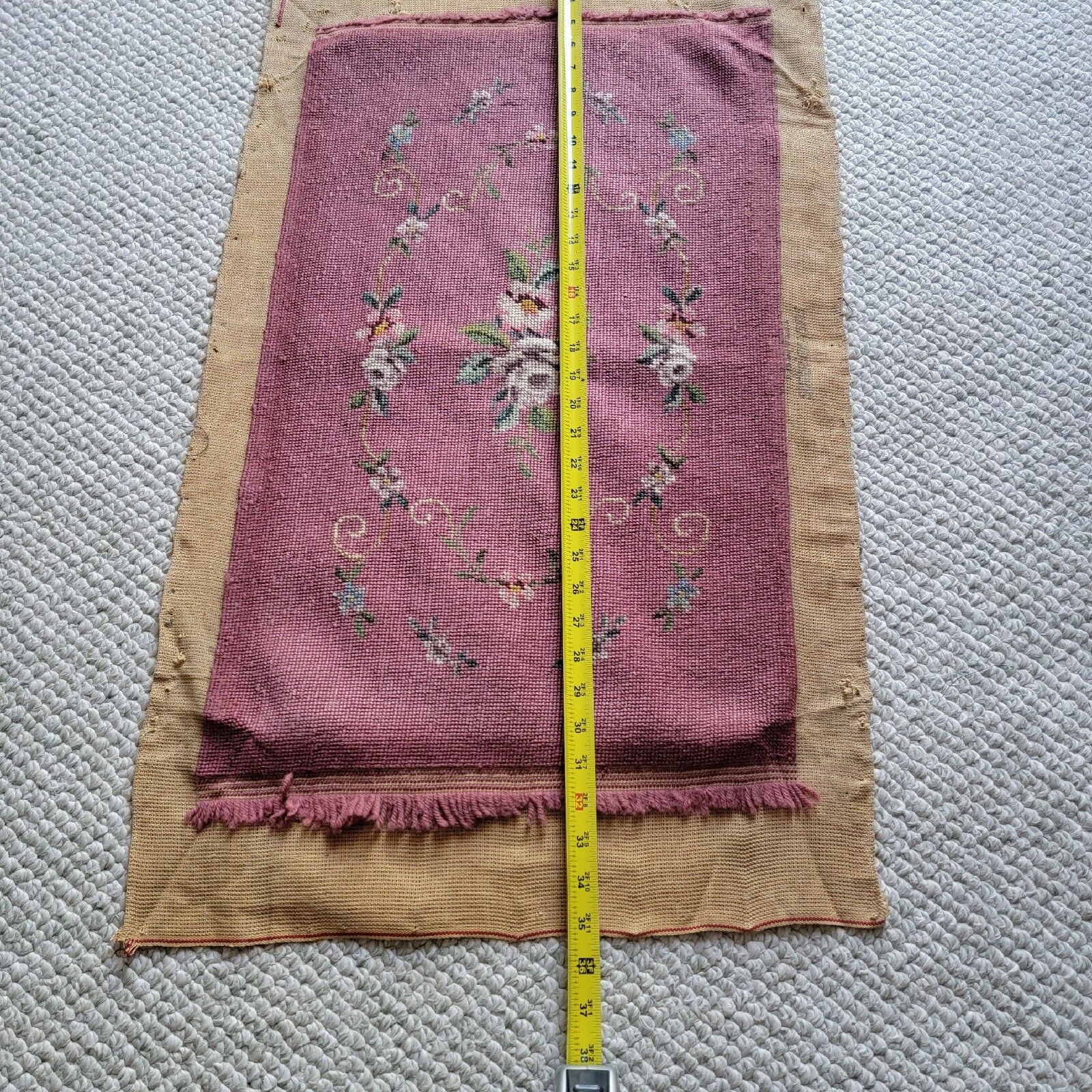 Rose Pink Floral Tapestry Piano Bench Cover 20x35