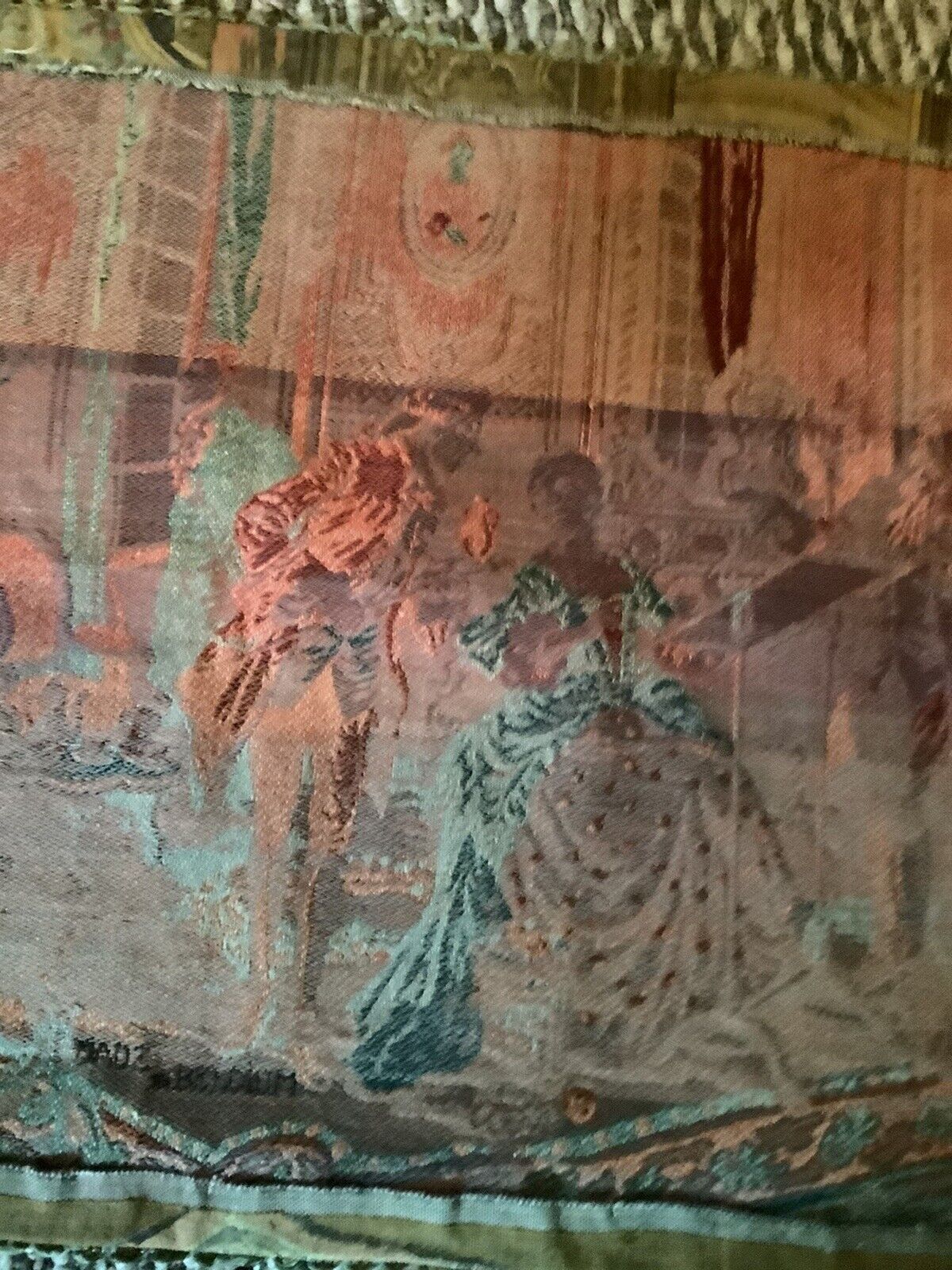 Victorian Belgian Silk Tapestry with Bric Brac Trim