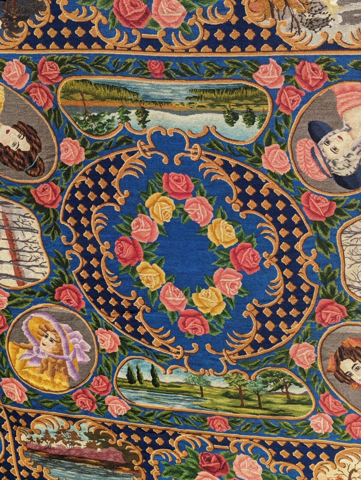 Edwardian Handcrafted Needlepoint Tapestry - Four Seasons