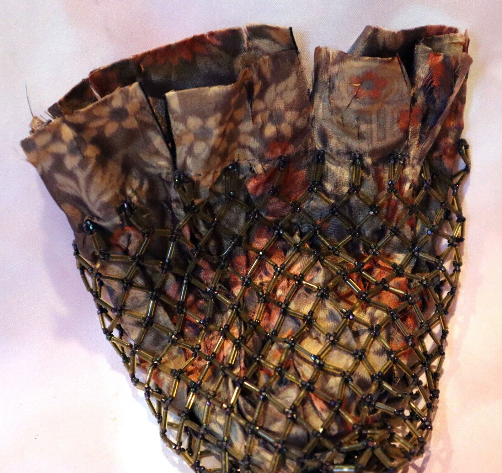 Victorian Beaded Purse with Floral Tapestry Design