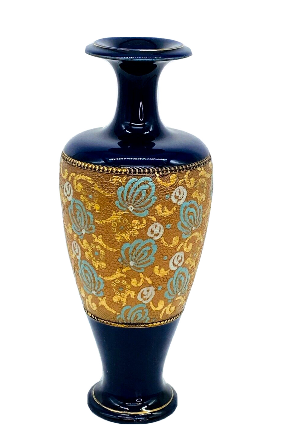 Royal Doulton Cobalt Glaze Tapestry Slater Vase