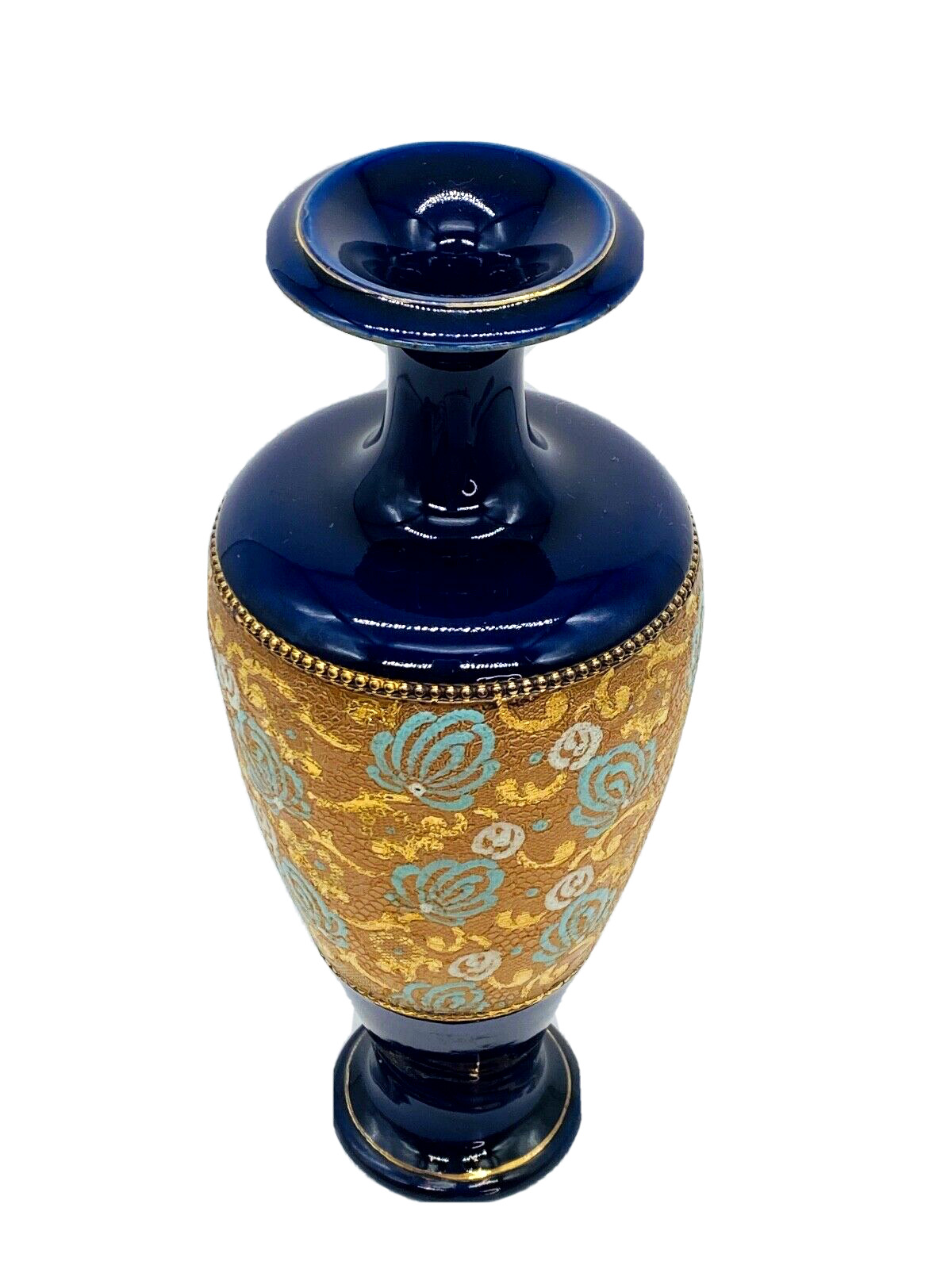 Royal Doulton Cobalt Glaze Tapestry Slater Vase